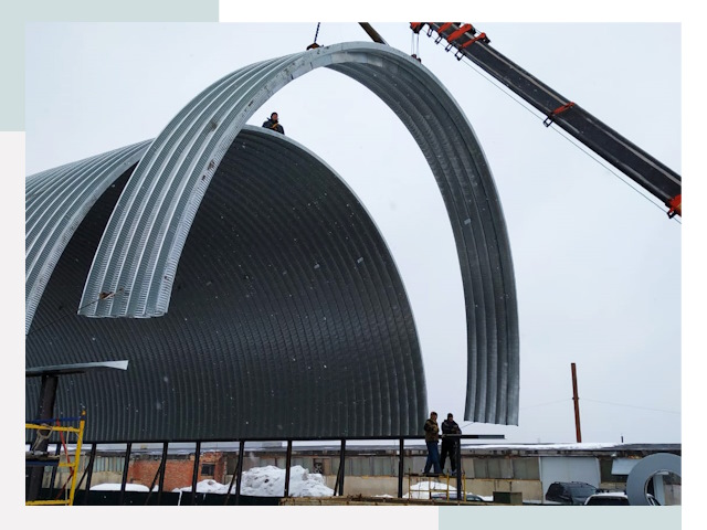 Полукруглые ангары в Нижневартовске